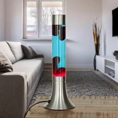 Immagine prodotto di Lampada a lava con interruttore a cavo "Yvonne" blu rosso alta 38cm lampada da tavolo camera giovani