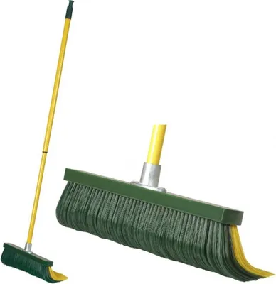 Produktbild von Drápový smeták Steuber 35 cm široký s teleskopickou násadou, zelený, žlutý
