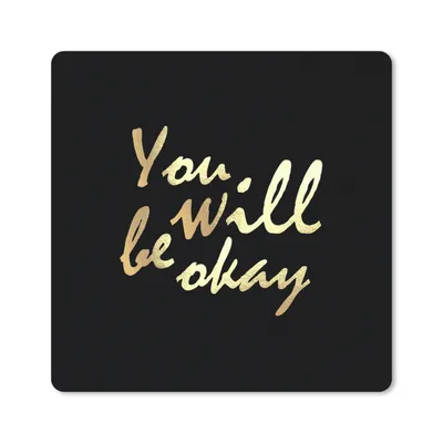 Produktbild von MuchoWow® Mauspad Mousepad Zitat - Motivation - Gold - Schwarz 30x30 cm - Mousepads - Maus Mat - Pad - Mausunterlage - Gaming