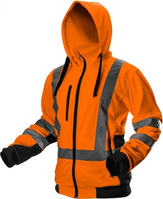 Obrázok produktu pre Výstražná bunda s reflexnými pruhmi 100% polyester oranžová S/48