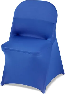 Obrázok produktu pre Poťahy na stoličky - sada 50 elastických poťahov na stoličky - prateľné a odnímateľné - elastický polyester Elastan - pre skladacie stoličky 45 x 46 x 77 cm - svadobné a banketové - modré