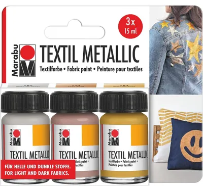 Produktbild von Marabu Textil Metallic Set 3 x 15 ml