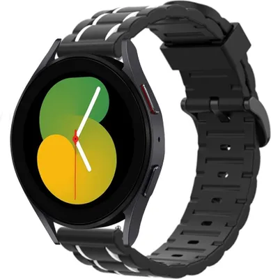 Produktbild von Strap-it Samsung Galaxy Watch 5 - 40mm Sportschnallenarmband (Schwarz/Weiß)