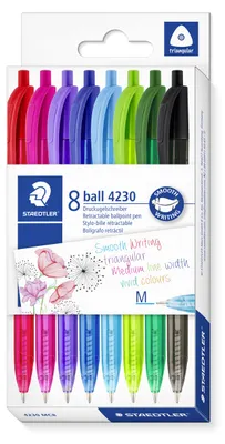 Immagine prodotto di Staedtler Ball 4230 Multicolore Penna a sfera retrattile a clip Medio 8 pz