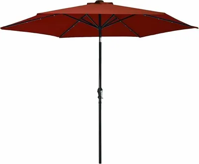 Imagen del producto de Parasol Silecomplaza con iluminación solar LED, ideal para jardín, playa, mercado, balcón, pérgola. Parasol para terraza, color terracota, 300 cm