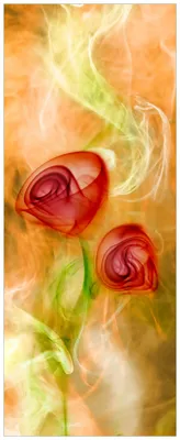 Produktbild von Wallario Wandbild aus Acryl, 200 x 80 cm, freischwebende Optik - Abstrakte Rosen