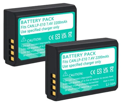 Image de Batterie pour appareil photo, haute capacité, chargeur rapide, lot de 2