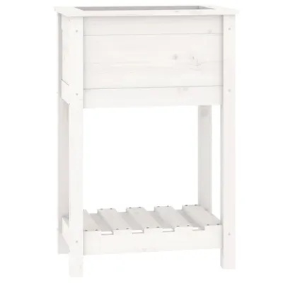 Produktbild von vidaXL Pflanzkübel mit Ablage Weiß 54x34,5x81 cm Massivholz Kiefer