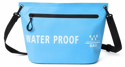 Produktbild von Trockensack Packsack Wasserdicht - 4 Liter - PVC - Himmelblau - Mit Schultergurt - Für Camping und Wandern