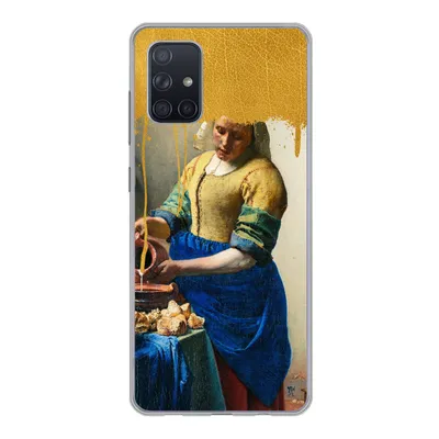 Produktbild von MuchoWow® Handyhülle Schutzhülle Hülle für Samsung Galaxy A51 5G Milchmädchen - Gold - Alte Meister Silikon Softcase Handy Hülle - Abbildung