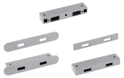 Image de Prise encastrable chargeur 2X USB A  rectangulaire Gris
