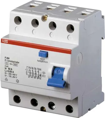 Image de ABB Stotz S&J Disjoncteur différentiel 63/0,5A 4p. F204A-63/0,5