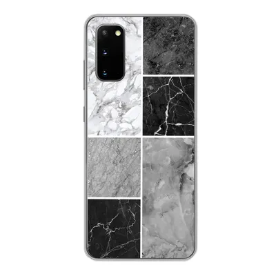 Produktbild von MuchoWow® Handyhülle Schutzhülle Hülle für Samsung Galaxy S20 Marmor - Schwarz - Weiß Silikon Softcase Handy Hülle - Bild