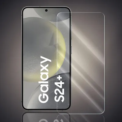 Produktbild von Panzer Folie für Samsung Galaxy S24 Plus Echt Glas Displayschutzfolie Transparent Glasfolie 9H Härtegrad Schutzglasfolie