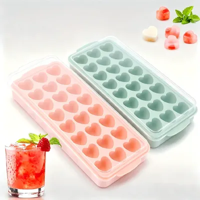 Zdjęcie produktu dla Mini foremki do kostek lodu - w kształcie serca - 2 sztuki