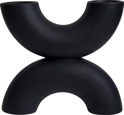 Produktbild von QUVIO Vase - Blumenvase - Keramik - Vase schwarz - Vasen - Vase Keramik - Vase - Schwarz - Blumen - X-Form - Dekorative Vase