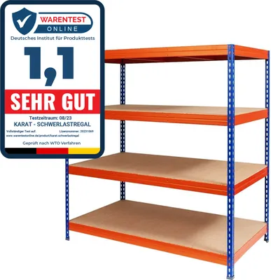 Produktbild von System regałów o dużej rozpiętości System regałów o dużej wytrzymałości Regał piwniczny GIANT SELECTION pomarańczowy 200x180x60 cm