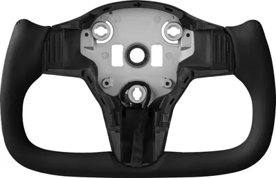 Imagen del producto de Volante para Tesla Model 3 (2016-2023), volante de fibra de carbono con forma de "D" y base plana, con función de calefacción, revestimiento de cuero con textura antideslizante, repuesto de accesorios para Model 3, color