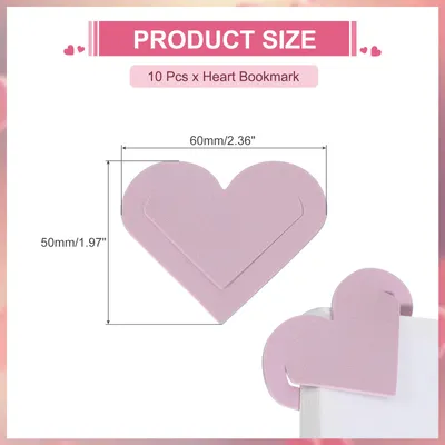 Produktbild von Leder-Herz-Lesezeichen, 10 Stš¹ck Niedliche Ecken-Seiten-Lesezeichen Clips Lesezeichen Zubeh?r fš¹r Leseliebhaberinnen M?nner Lehrer Geschenke, Lila
