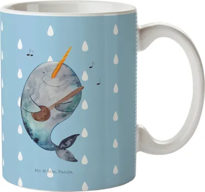 Produktbild von Mr. & Mrs. Panda Pott Narwal Gitarre - Blau Pastell - Geschenk, Wal, Plastikbecher, Trinklernbecher, Gespräche, Haferl, Meer, Kindertasse, Probleme, Mehrwegbecher, Tanzen