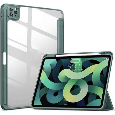 Produktbild von Tablet Hülle für iPad 10 2022/iPad 11 A16, Magnetisch, Vollschutz mit verstecktem Stifthalter, Kamera Rundumschutz, Auto Sleep/Wake, Grün