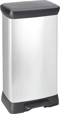 Obrázok produktu pre Odpadkový kôš DECOBIN 50 l s nožným pedálom strieborná metalíza