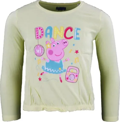 Produktbild von PEPPA Wutz Pig Kinder T-Shirt langarm Bluse Mädchen – Gelb / 110