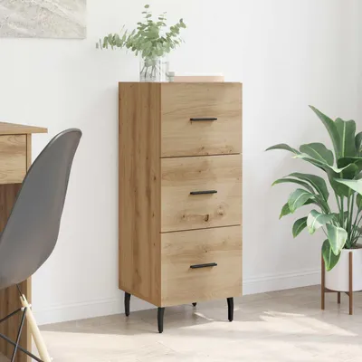 Image de vidaXL Sideboard Chêne Artisan 34 x 34,5 x 90 cm Matériau dérivé du bois