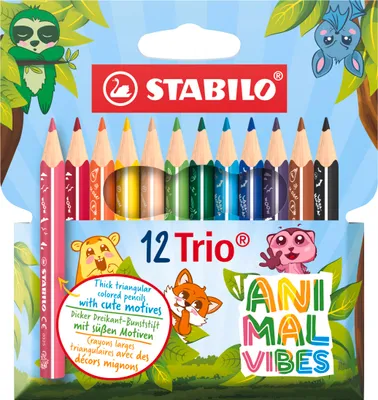 Produktbild von STABILO Dreikant-Buntstifte Trio dick Animal Vibes 12er Etui