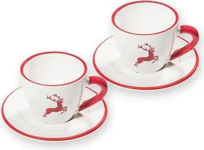 Immagine prodotto di Gmundner Keramik Ruby Red Stag Espresso per 2 Gourm.