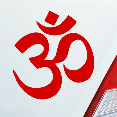 Produktbild von Auto Aufkleber Om Hinduismus Hindu Zeichen Symbol 10x10 cm Rot Sticker Heckscheibenaufkleber