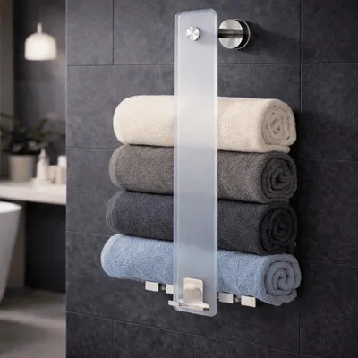 Produktbild von Handtuchhalter Glas Edelstahl Glashandtuchhalter Badezimmer Modern Bad Zubehör