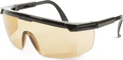 Produktbild von Professionelle Schutzbrille für Brillenträger mit UV-Schutz – Bernsteinfarben – Kratzfeste Gläser – Entspricht EN166, EN170 und EN172 – Verstellbare Bügel – Schutz vor Staub und leichten Partikeln – 1 Stück [10384AM]