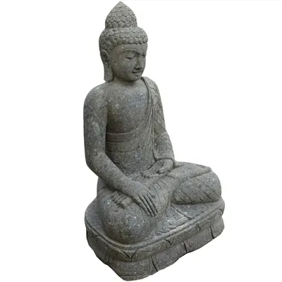 Produktbild von Stonox Buddha Figur Rourkela Erdberührung Basanit 52x75x120 cm