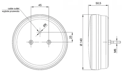 Zdjęcie produktu dla Światło tylne LED FT-111, 12-24V, do świateł przeciwmgielnych i obrysowych, FRISTON