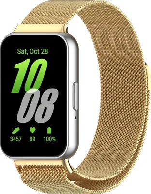 Produktbild von Strap-it Milanaise-Armband / Milanaise-Armband mit Magnetverschluss - passend für Samsung Galaxy Fit 3 (Gold)