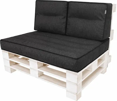 Produktbild von Palettenkissen Set 120x80 cm mit 2 Rückenkissen 60x40 cm – Sitzkissen & Lehne, 12 cm dick, abnehmbare Bezüge | PillowPrim