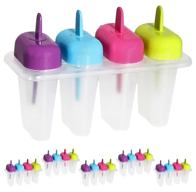 Produktbild von Eisform für Speiseeis 6x4er Set für 24 Eis 15,5x10x7,5cm Kunststoff Gefrierform DIY Eis Popsicle wiederverwendbar Gefrierfach