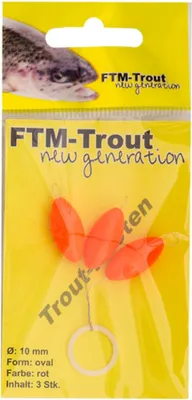 Produktbild von FTM-Trout New Generation Trout Piloten oval - Pilotkugeln, Farbe/Durchmesser/Inhalt:Rot / 10mm / 3 Stück
