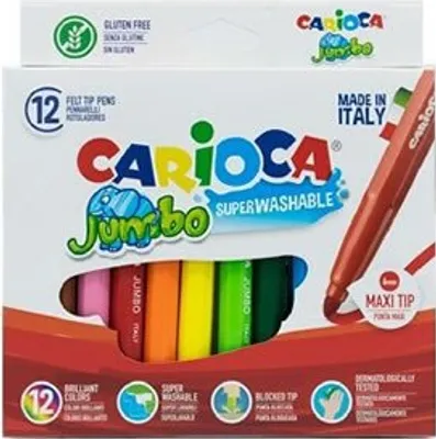Zdjęcie produktu dla Carioca Jumbo, Extra Pogrubiony, Wielobarwny, Końcówka pociskowa, 6 mm, Ośmioboczny, Włochy