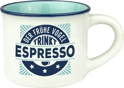 Produktbild von Persönliche Espressotasse Mokkatasse – Der frühe Vogel