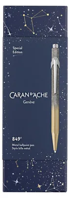 Image de CARAN D'ACHE NM0849.224 CARAN D'ACHE Stylo à bille rétractable 849 COSMIC BLUE, or