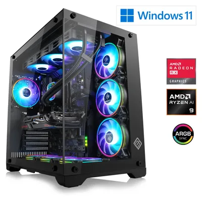 Produktbild von Gaming PC, AMD Ryzen 9 9950X3D, 4300 MHz, Radeon RX 9070 XT, 64 GB DDR5, 2000 GB, Windows 11 Home, USB 3.2 | M12330H