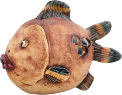 Produktbild von Stockfigur "Fisch", bemalt