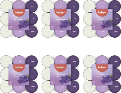 Immagine prodotto di Bolsius - Candele profumate - 18 pezzi per confezione - Lavanda - Confezione - 108 pezzi - 6 confezioni