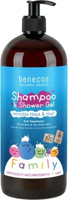 Produktbild von Family Shampoo Duschgel - Soft Sweetness Kokos & Aloe Vera 950ml | BENECOS