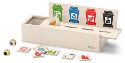 Image de VIGA Puzzle Jeu éducatif en bois pour apprendre à trier les déchets