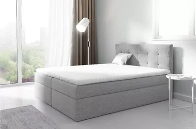 Obrázek produktu pro Čalouněná boxspringová postel 200x220 IVANA 2 - šedá + topper