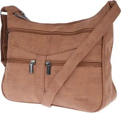 Produktbild von Christian Wippermann Damen Tasche Schultertasche Umhängetasche Crossover Bag Leder Optik Handtasche Cognac