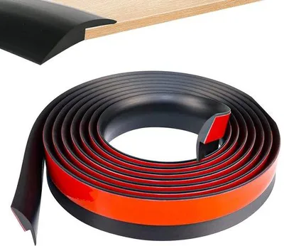 Productafbeelding van Zelfklevend PVC Vloerovergangsprofiel - Zwart, Hoogtecompensatie 5 mm, Lengte 2 m